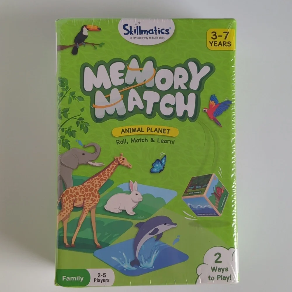 Skillmatics Memory Match animal planet roll match learn family learning game NWT